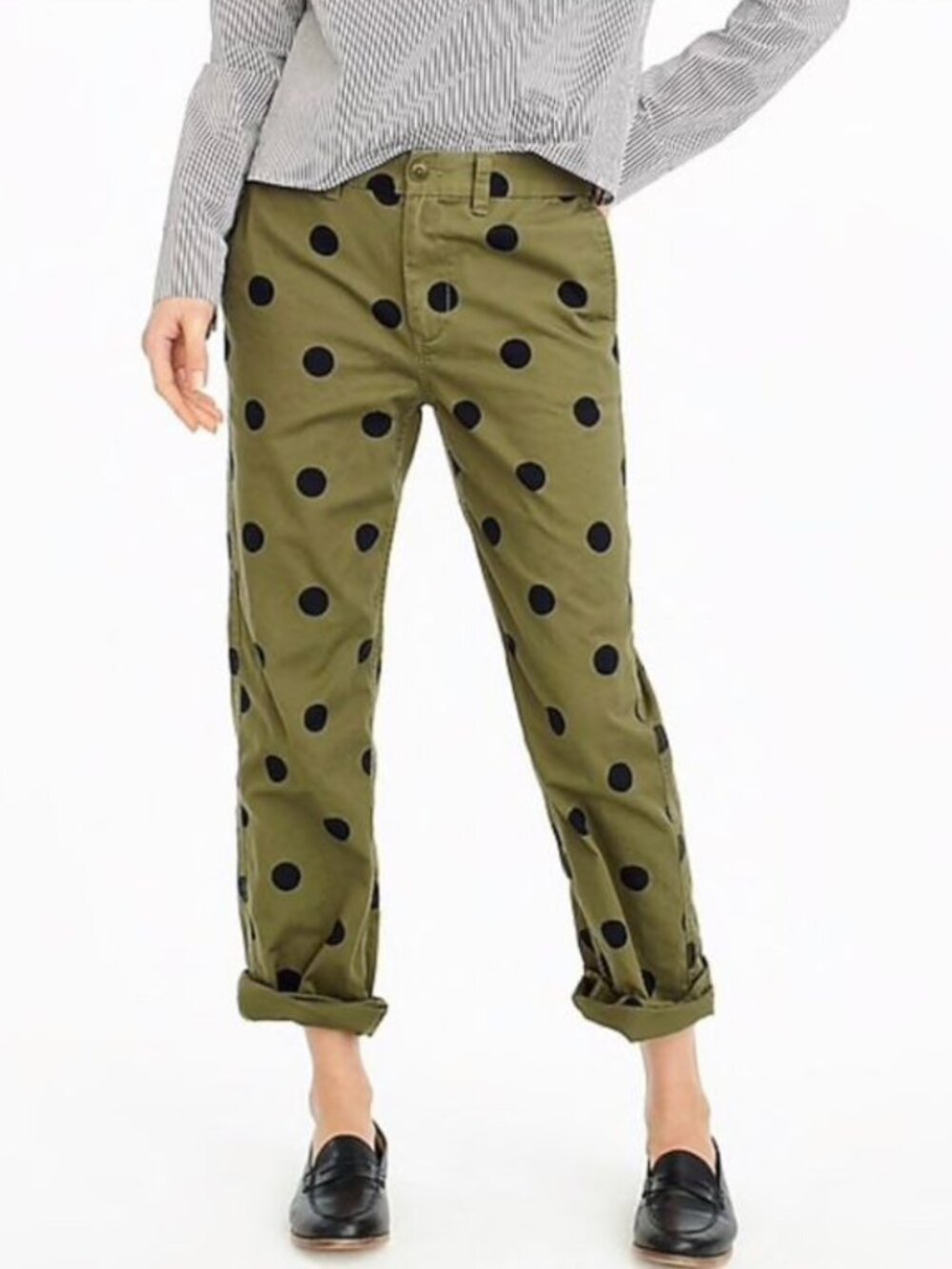 J.Crew Polka Dot Boyfriend Chino Pants